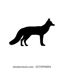 Cute fox silhouette icon vector illustration design on white background.