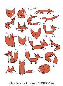 Cute Fox Sketch, Collection For Your Design