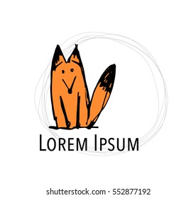 Cute fox, sketch for your design