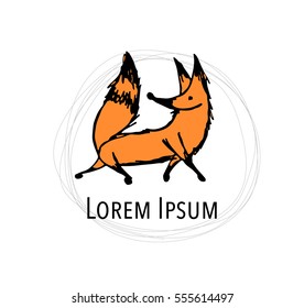 Cute fox, sketch for your design