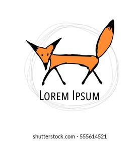 Cute fox, sketch for your design