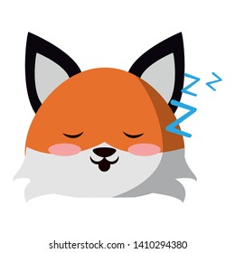 Cute fox sleeping animal cartoon vector illustration graphic design