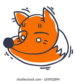 cute fox sleeps