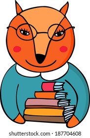 cute fox, smart student