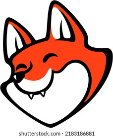 A Cute Fox Smiling Cartoon Character Design 