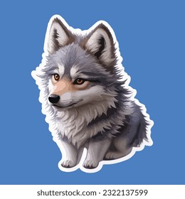Cute fox sticker vector Desing