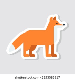 Cute fox sticker vector illustration. Simple cute fox stickers illustration for kids.