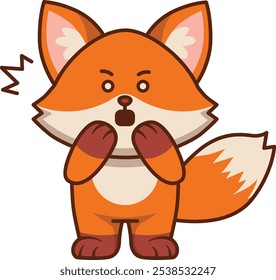 Niedlicher Fuchs, der die Illustration überrascht
