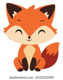 Cute Fox Toon. Flat Vector Illustration