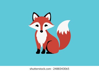 cute fox vector art illustration