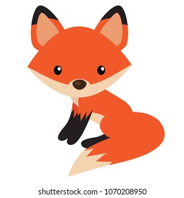 Cute fox vector cartoon illustration