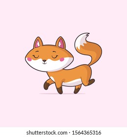 Cute fox vector cartoon illustration