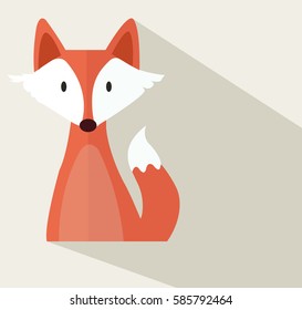 cute fox vector design for print