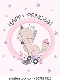 cute fox vector drawing to print