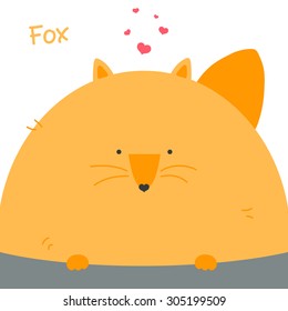 Cute fox vector. Funny hand drawn fox illustration.