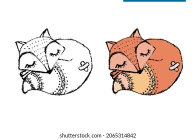 Cute fox. Vector graphic. Illustration