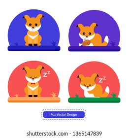 Cute Fox Vector for icon templates or presentation background. Fennec Fox icon for pet shop logo. Able to use for website or mobile apps icon