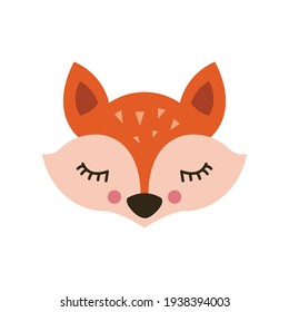 Cute Fox. Vector Illustration, Eps On A White Background.