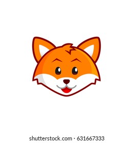 Cute Fox Vector Illustration for Kids. Funny Little Red Fox.
