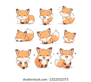 cute fox vector illustration mascot
