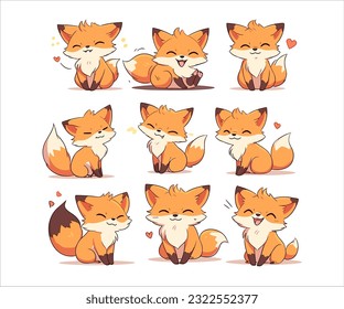 cute fox vector illustration mascot

