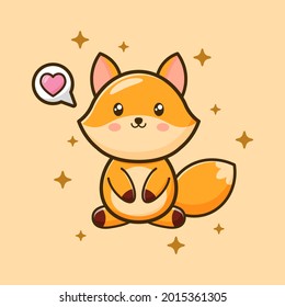 Cute Fox Vector Image, Vector Eps. 10