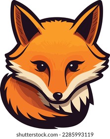 Cute fox vector sticker. Cute fox vector logo. Icon.