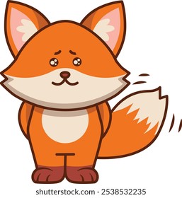 Cute Fox with Watery Eyes Illustration