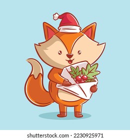 Cute fox wearing head warmer