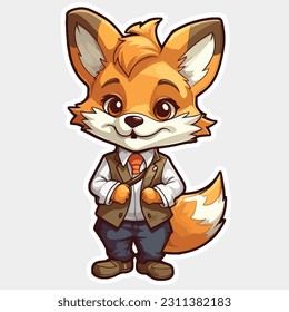 Cute fox wearing hoodie mascot design