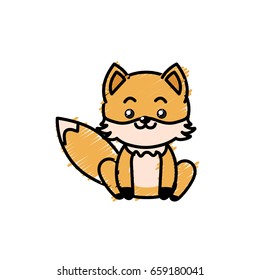 cute fox wild animal with face expression