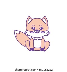 cute fox wild animal with face expression