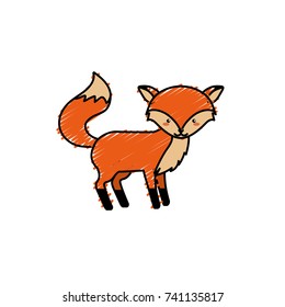 cute fox wild animal icon