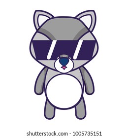 cute fox wild animal with sunglasses