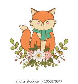cute fox woodland character