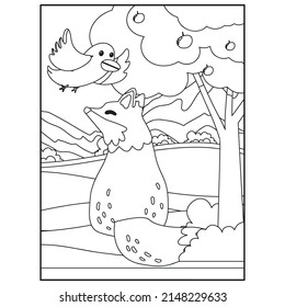 Cute Foxes Coloring Pages For Kids