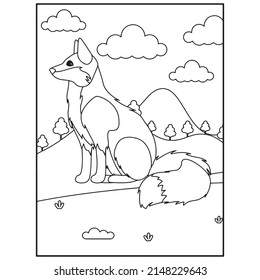 Cute Foxes Coloring Pages For Kids