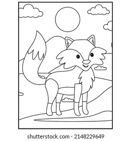 Cute Foxes Coloring Pages For Kids