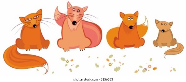 Cute foxes. To see more  vector animals, please visit my gallery