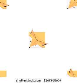Cute foxes.  Vector seamless background. Modern polygonal  design. Origami foxes. Flat design pattern 