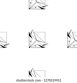 Cute foxes.  Vector seamless background. Modern polygonal  design. Origami foxes. Flat design pattern 