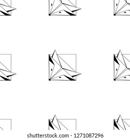 Cute foxes.  Vector seamless background. Modern polygonal  design. Origami foxes. Flat design pattern 