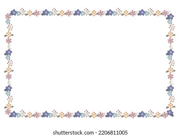 It is a cute frame frame of autumn cherry blossoms, fragrant rhinoceros and bellflower.