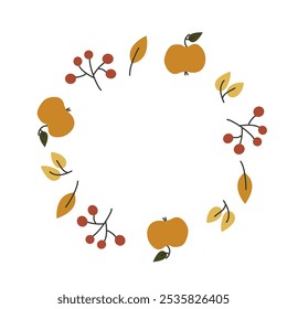 cute frame with autumn elements