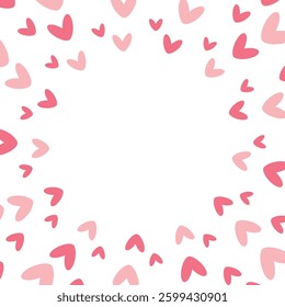Cute frame background illustration with lots of hearts