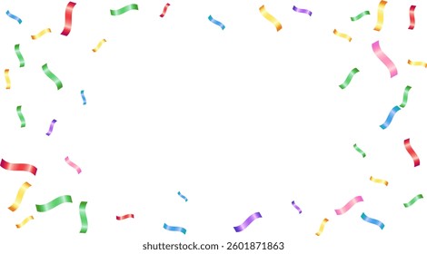 Cute frame background illustration with pastel-colored confetti celebration party design element. surprise