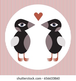 Cute frame with birds in love