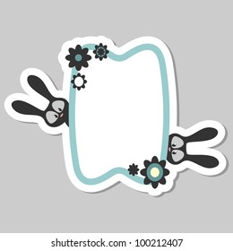Cute frame with cartoon bunnies