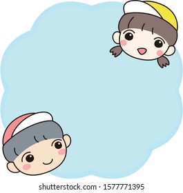 Cute frame of children's faces