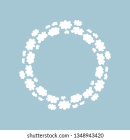 Cute frame with clouds. Vector. Isolated.